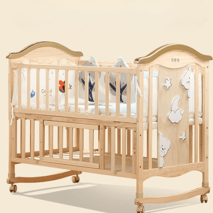 Adjustable Wooden Baby Crib