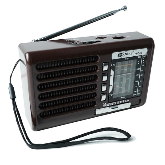 BAIJIALI PX 54U Brown Multi band Retro Pointer Radio USB Plug In Card Radios