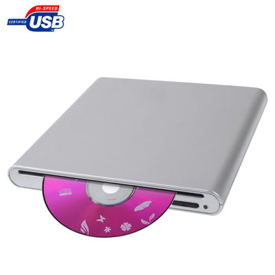 USB 2 0 Slim Aluminum Alloy Portable Slot in External DVD RW Drive Plug and Play