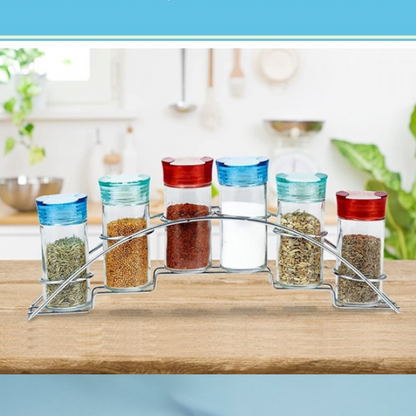 Spice Holder Organiser Set of 7 Spice Containers and Spice Rack for Kitchen Organizer