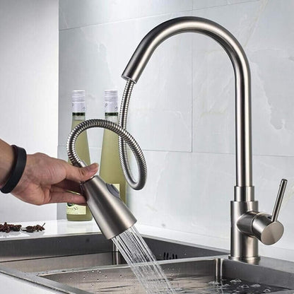 Pull Out Kitchen Sink Faucet with Retractable Sprayer