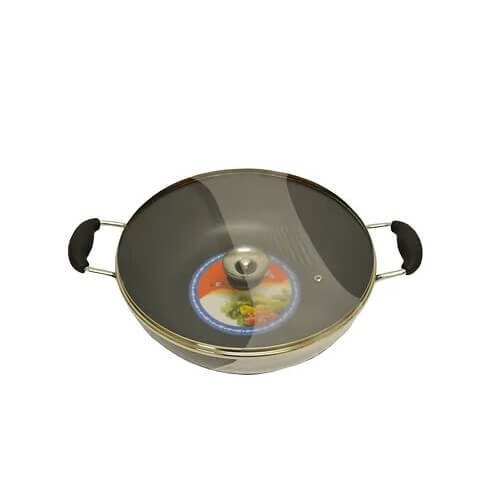 32cm Non Stick Wok Double Handle with Lid