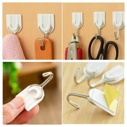 Killer Deals Bathroom Kitchen Plastic Self Adhesive Wall Hooks 6 Pack