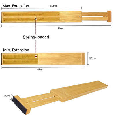 Adjustable Drawer Dividers Expandable Natural Bamboo Adjustable Drawer Dividers Organizer