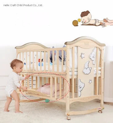 Adjustable Wooden Baby Crib