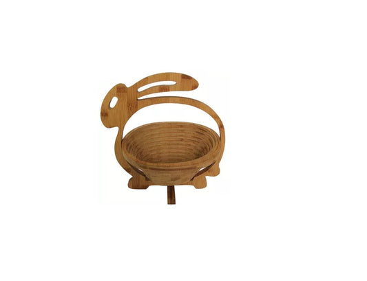 Wooden Collapsible Bunny Shape Basket Kitchen Fruits