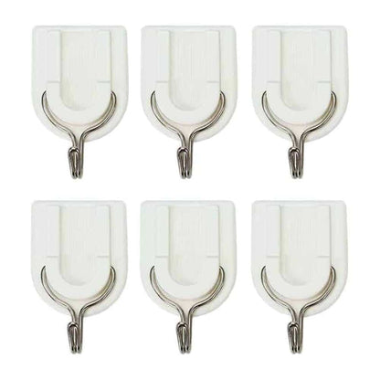 Killer Deals Bathroom Kitchen Plastic Self Adhesive Wall Hooks 6 Pack