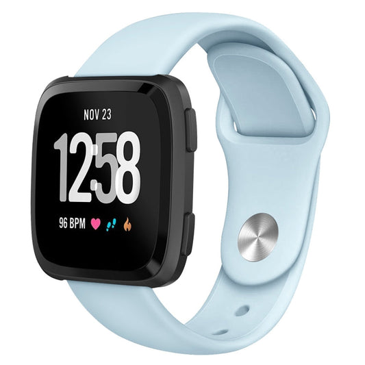 For Fitbit Versa 2 Fitbit Versa Fitbit Versa Lite Solid Color Silicone Watch Band Size L Baby Blue