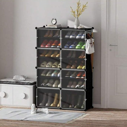 Shoe Rack Organizer Freestanding 8 Tier Shoe Rack Organizer with Doors For 32 Pairs