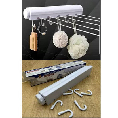 3 7m 5 Line Retractable Clothes Drying Line With Hanger Clips