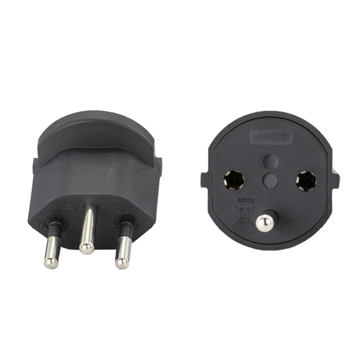 EU to Switzerland Convertible Plug With Ground Wire Travel Adaptor Black