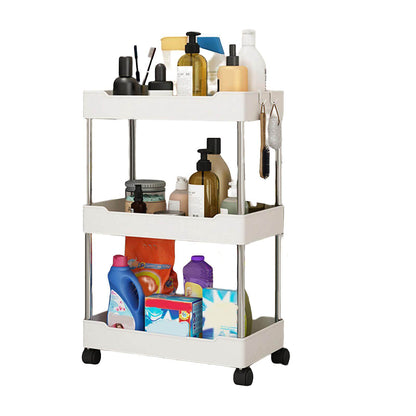 3 Layers Bathroom Kitchen Organizer Rolling Trolley Rack