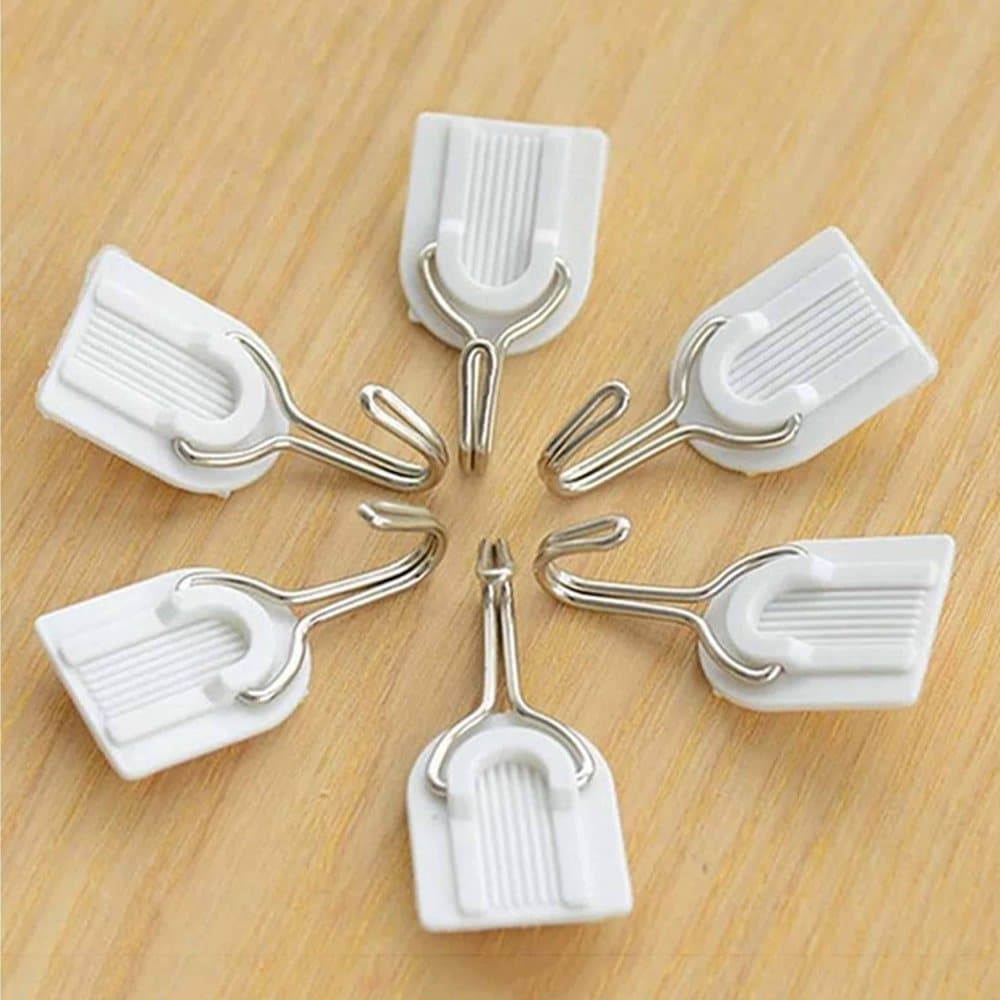 Killer Deals Bathroom Kitchen Plastic Self Adhesive Wall Hooks 6 Pack