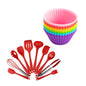 Killer Deals 10 Piece Baking Cooking Silicone Utensil Set Muffin Mould Combo