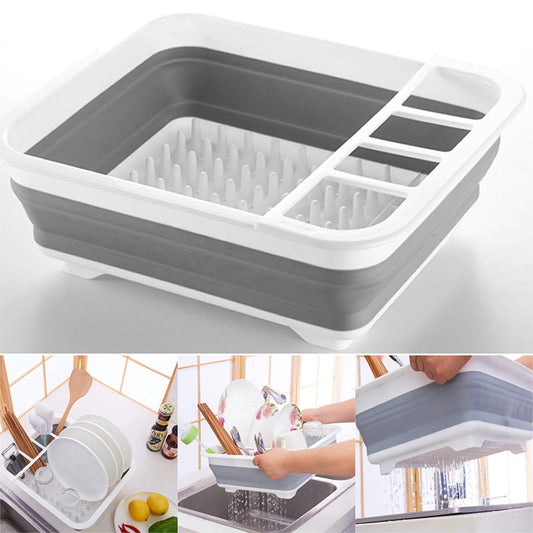 Collapsible Dish Drainer Dinnerware Portable Folding Rack