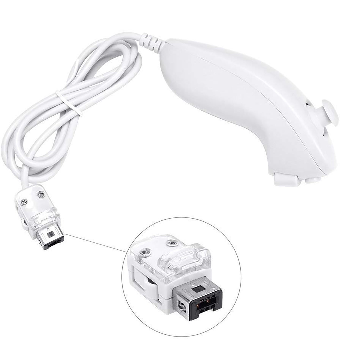 Nunchuk Remote Controller for Nintendo Wii with Case White