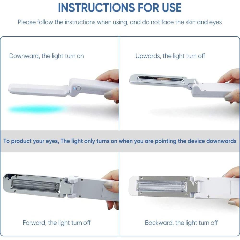 Killer Deals home office car phone disinfectant portable UV C light steriliser wand White