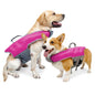 Dog Inflatable Swimsuit Easy to Carry Pet Life Jacket with Pump Size S Rose Red