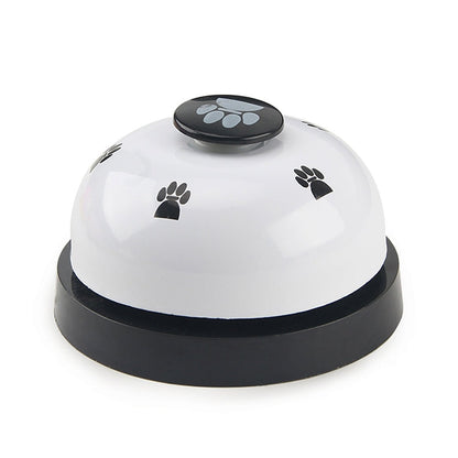 Pet Toy Training Called Dinner Small Bell Footprint Ring Dog Toys White