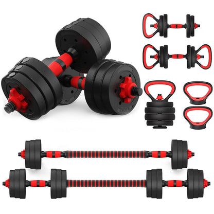 20kg 6 in 1 Adjustable Fitness Dumbbell Barbell Kettlebell Gym Set