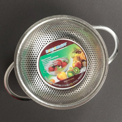 Stainless Steel Colander Kitchen Colander Stainless Steel Strainer Drainer Basket with 2 Handles 22cm