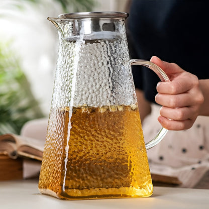 Borosilicate Glass Pitcher Hand Crafted 1 5 Litre Borosilicate Glass Beverage Pitcher with Stainless Steel Lid