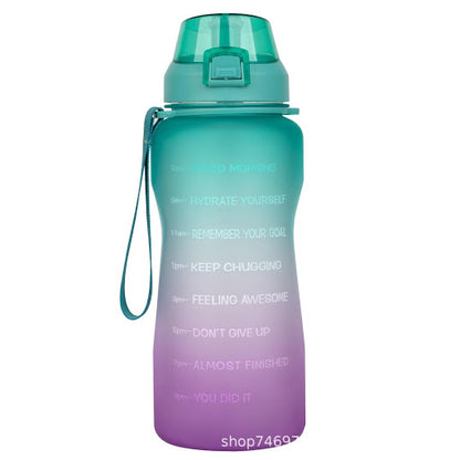 2 2 litre motivational bottle green to purple gradient