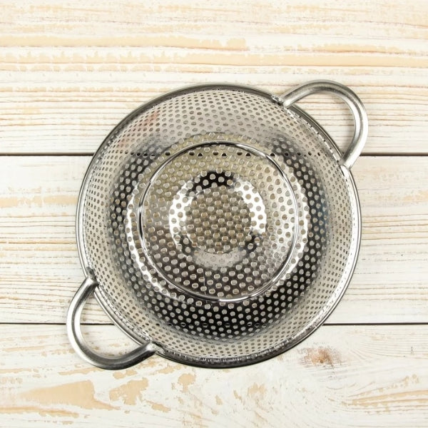 Stainless Steel Colander Kitchen Colander Stainless Steel Strainer Drainer Basket with 2 Handles 22cm