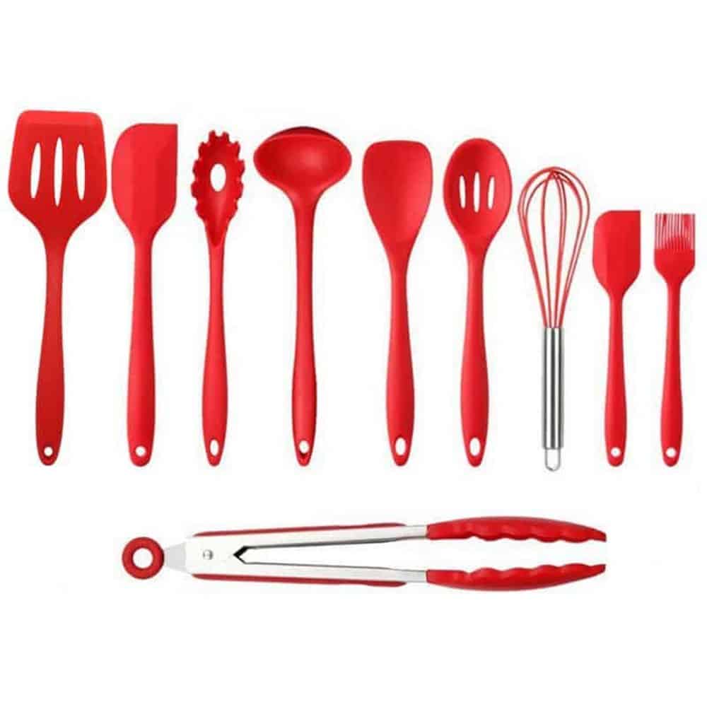 Killer Deals 10 Pack Silicone Spatula Whisk Tong Spoon Kitchen Utensil Set