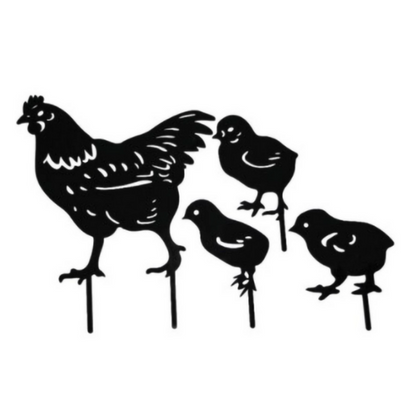 Garden Decor set of 4 Chickens