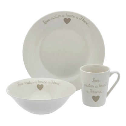 Dinnerware Set 12 Piece Love Quote Design Dinnerware Set