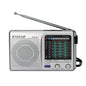 BAIJIALI KK9 Full band Radio Player Portable Retro Multifunctional Mini Radio Silver Gray