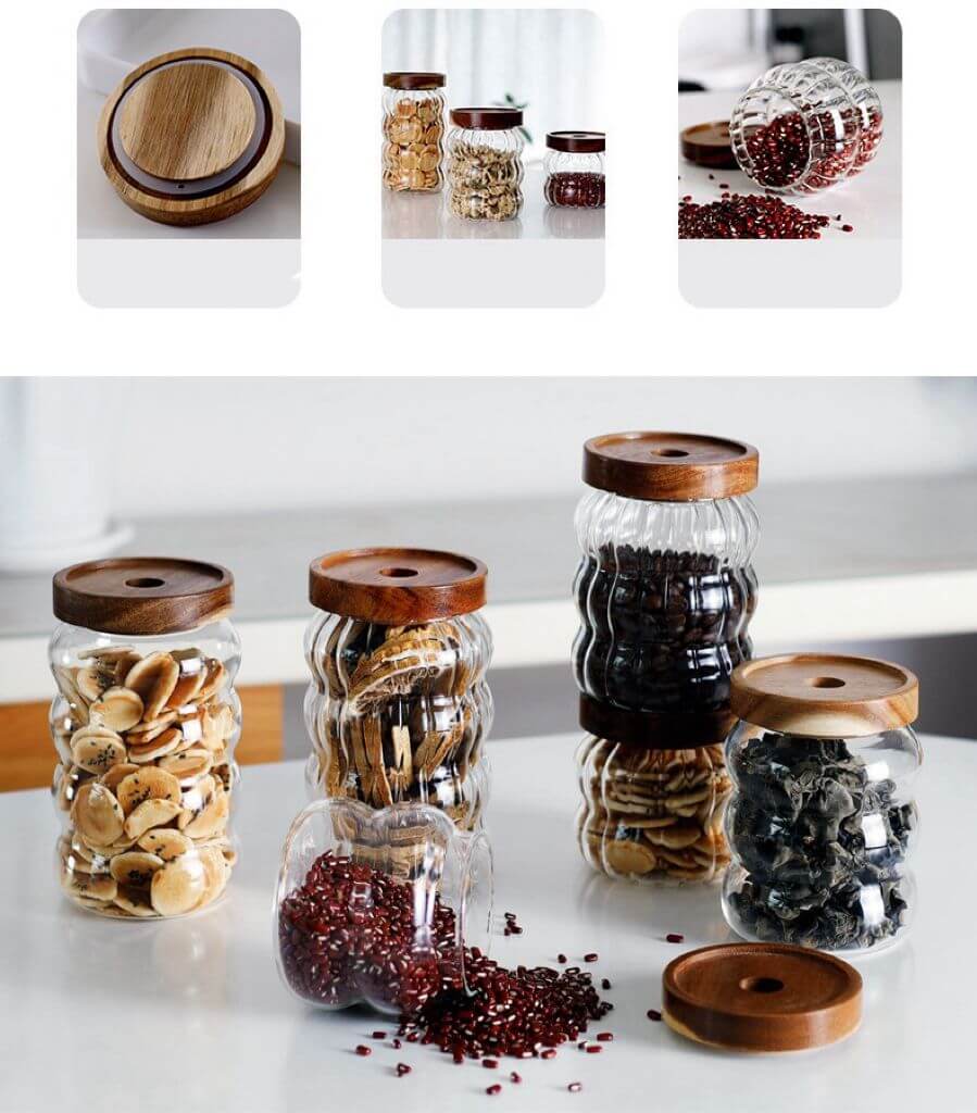 6 Pack Glass Storage Jars