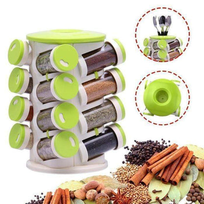 16 in 1 Spice Rack With Cutlery Holder