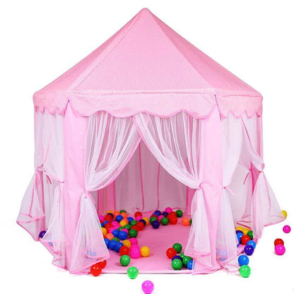 Princess or Prince Castle Portable Play Tent with Net for Kids