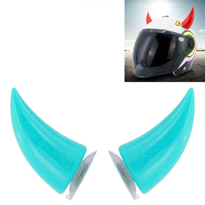 2 PCS Motorcycle Helmet Devil Decoration Motorbike Helmet Suction Cups Horns Decoration Headwear Sucker Baby Blue