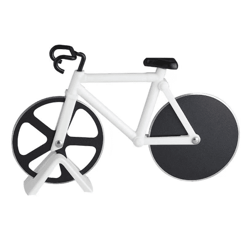 Bicycle Shaped Stainless Steel Pizza Cutter Roller White