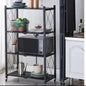 Collapsible Storage Cart Wheeled 4 Tier Steel Collapsible Utility Cart in Black