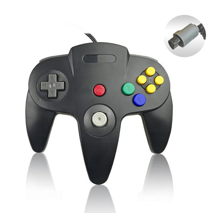 For Nintendo N64 Wired Game Controller Gamepad Black