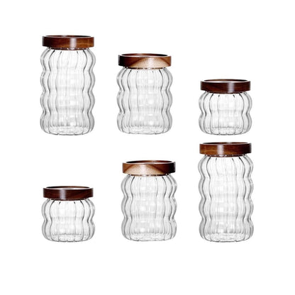 6 Pack Glass Storage Jars