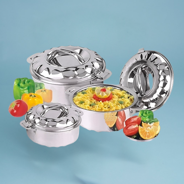 Hot Pot Casserole Set Set Of 3 Stainless Steel Flora Double Walled Insulated Hot Pot Casserole