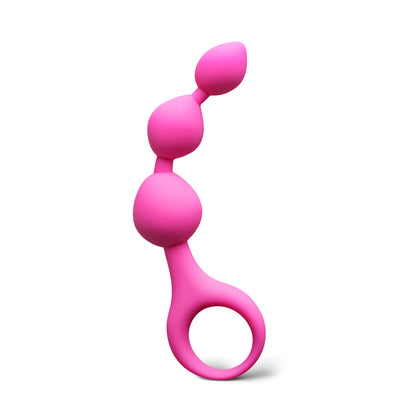 Magenta Silicone Anal Triball Beaded Butt Plug