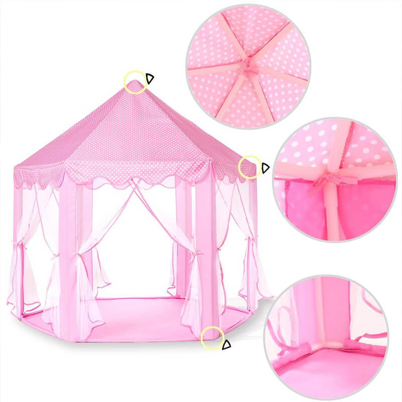 Princess or Prince Castle Portable Play Tent with Net for Kids