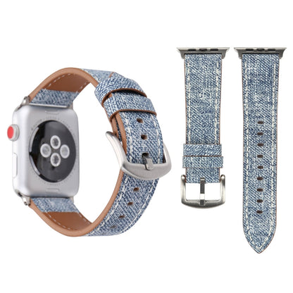 For Apple Watch Series 9 8 7 41mm SE 3 SE 2 6 SE 5 4 40mm 3 2 1 38mm Simple Fashion Genuine Leather Cowboy Pattern Watch Band Baby Blue