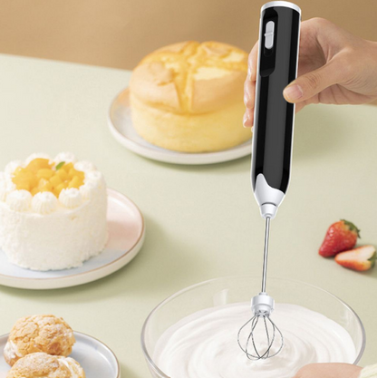 Handheld USB Milk Frother with 3 Speeds 2 Heads