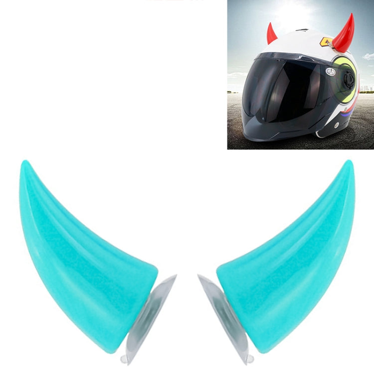 2 PCS Motorcycle Helmet Devil Decoration Motorbike Helmet Suction Cups Horns Decoration Headwear Sucker Baby Blue