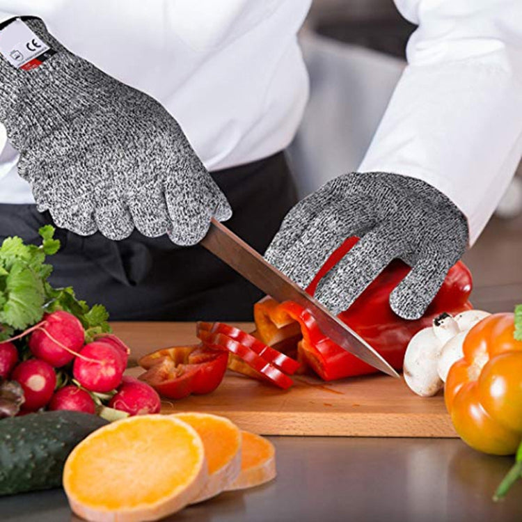 A Pair Cut esistant Gardening Gloves HPPE Food grade 5 Level Anti cutting Anti wear Safety Working Gloves Size S Length 20cm Black