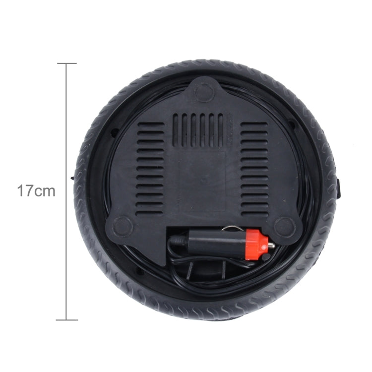 12V 10A Tire Shape Air Pump with Gauge and Three Nozzle Adapters Tire Inflator Compressor for Cars Vans Air Mattress Balls 250 PSI 25L min