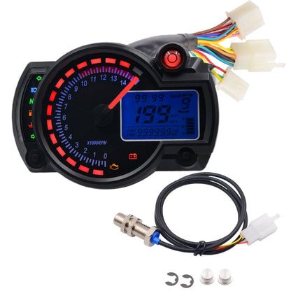 Motorcycle Modified Instrument Panel 12V LCD Display Adjustable Mile Oil Meter Water Temperature Meter Mileage 2 4 Cylinder