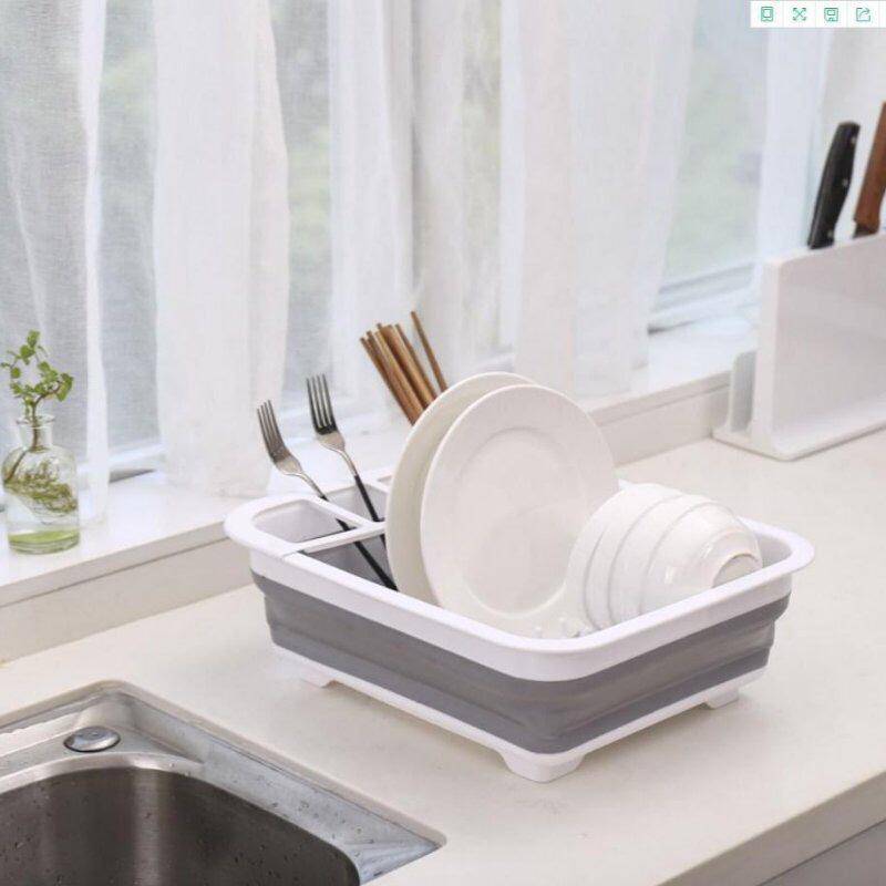 Collapsible Dish Drainer Dinnerware Portable Folding Rack